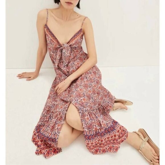 Veronica Beard Red and Purple Midi Dress - Picture 6 of 16